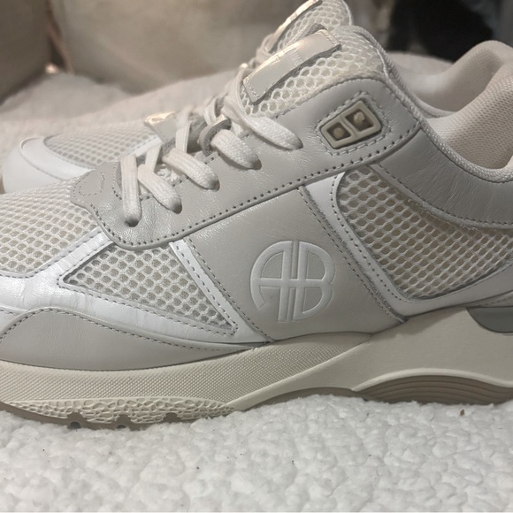 Anine Bing Dina Sneakers Women’s Size 8 US/38 EU White Beige -Gorgeous Condition - Picture 6 of 16